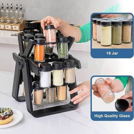 Rotating Ferris Wheel Spice Rack Organizer 18 Jars