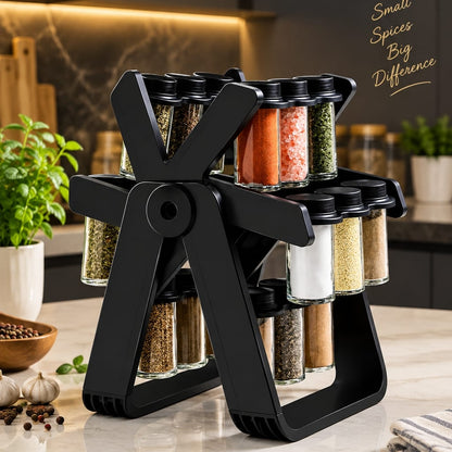 Rotating Ferris Wheel Spice Rack Organizer 18 Jars