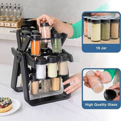 Rotating Ferris Wheel Spice Rack Organizer 18 Jars
